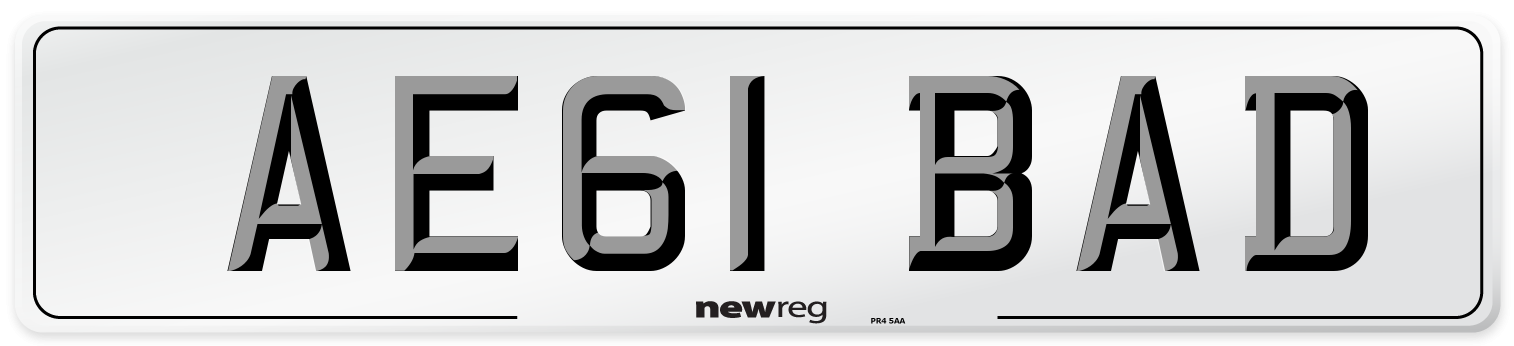 AE61 BAD Number Plate from New Reg